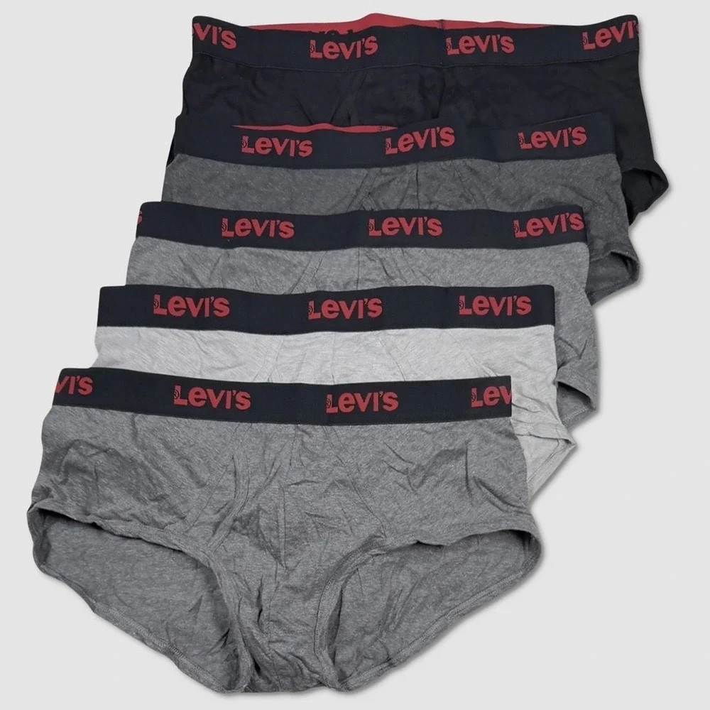 Levi's Mens Low Rise Briefs / Underwear - NEW Size XL (40-42) 5-Pack - #48487-D1